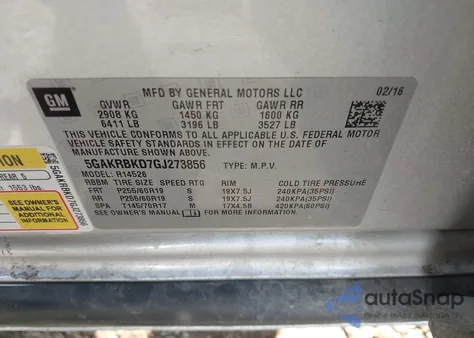 2016 Buick Enclave Leather из США, поврежденный, VIN 5GAKRBKD7GJ273856